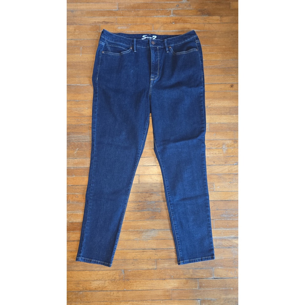 Seven7 Jeans Womens 16 Dark Wash Skinny Denim Casual Five Pocket Pants